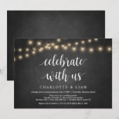 Viel met ons, String Light, Wedding Elopement Kaart (Voorkant / Achterkant)