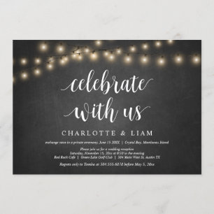 Viel met ons, String Light, Wedding Elopement Kaart