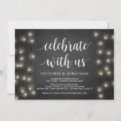 Viel met ons, String Light, Wedding Elopement Kaart (Voorkant)