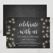 Viel met ons, String Light, Wedding Elopement Kaart (Voorkant / Achterkant)