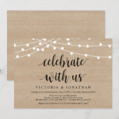 Viel met ons, String Light, Wedding Elopement Kaart (Voorkant / Achterkant)