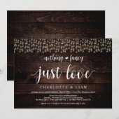 Viel met ons, String Light, Wedding Elopement Kaart (Voorkant / Achterkant)