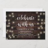 Viel met ons, String Light, Wedding Elopement Kaart (Voorkant)