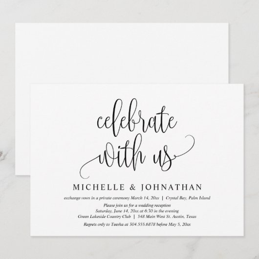 Viel met ons, weddenschapsuitdaging kaart (Voorkant / Achterkant)