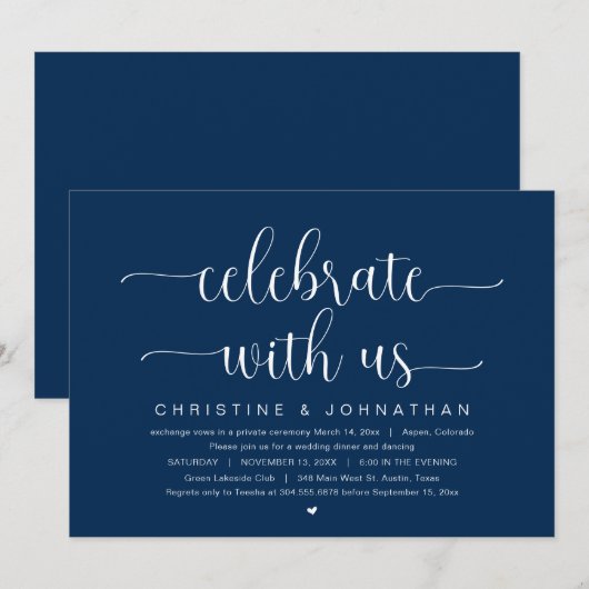 Viel met ons, Wedding Elopement Party Invitat Kaart (Voorkant / Achterkant)