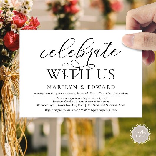 Viel met ons, Wedding Elopement Party Kaart