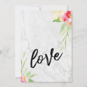 Viel met ons zachte marmer en Waterverf bloemen Kaart (Achterkant)