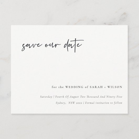 Viel met Us Calligrafie sparen de Datum Briefkaart (Voorkant)