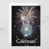 Viel met Vuurwerk - de Vlakke Kaart van de Uitnodi (Voorkant / Achterkant)