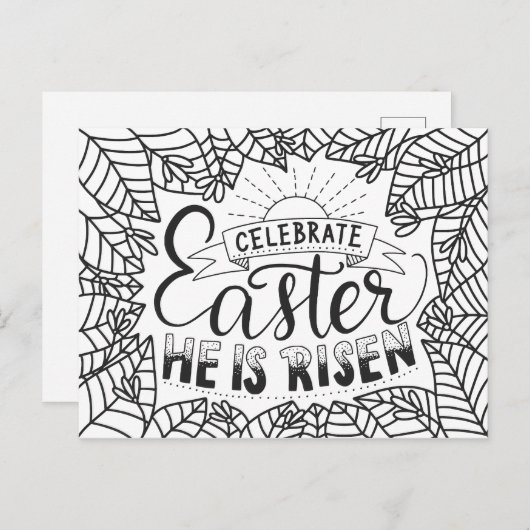 Viel Pasen dat hij aan het groeien is Briefkaart (Voorkant / Achterkant)