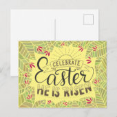 Viel Pasen hij rijdt met de geelzondrooster Briefkaart (Voorkant / Achterkant)