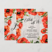 Viel samen met Amerikaanse rode papavers op houtaf Kaart (Voorkant / Achterkant)