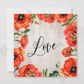 Viel samen met Amerikaanse rode papavers op houtaf Kaart (Achterkant)