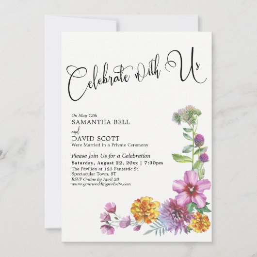 Viel samen met de Amerikaanse Waterverf Wildbloeme Kaart (Voorkant)