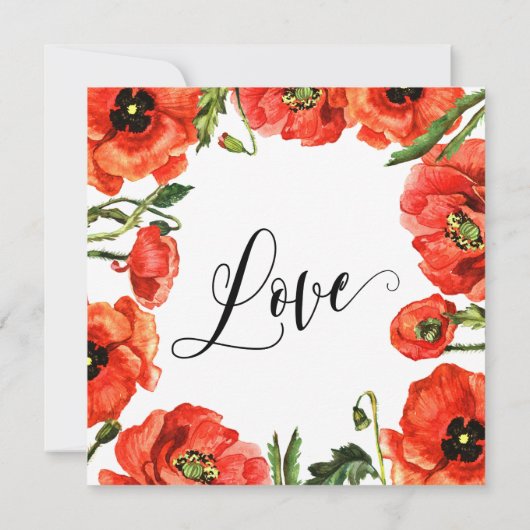 Viel samen met de rode papavers van ons kaart (Achterkant)