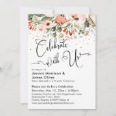 Viel samen met ons Blush Floral Faux Gold Confetti Kaart (Voorkant)