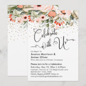 Viel samen met ons Blush Floral Faux Gold Confetti Kaart (Voorkant / Achterkant)