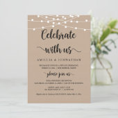 Viel samen met ons, Rustic Elopement Party Invitat Kaart (Staand voorkant)