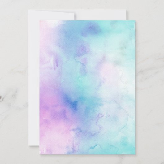 Viel samen met US Pastel Waterverf Reception Kaart (Achterkant)