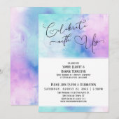 Viel samen met US Pastel Waterverf Reception Kaart (Voorkant / Achterkant)