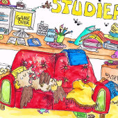 VIEL SPASS BEIM STUDIEREN briefkaart van Nicole Ja