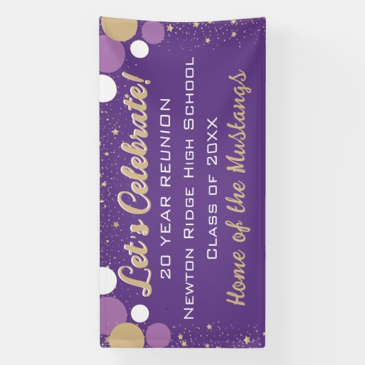 Viel! Vun Confetti Class Reunion banner (Verticaal)