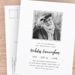 Viel zijn prachtige, moderne herdenkingsfoto uitnodiging briefkaart