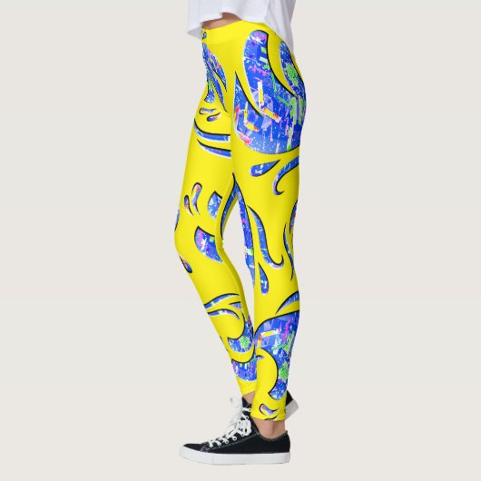 Viele abstrakte Kunstwellen Leggings (Links)