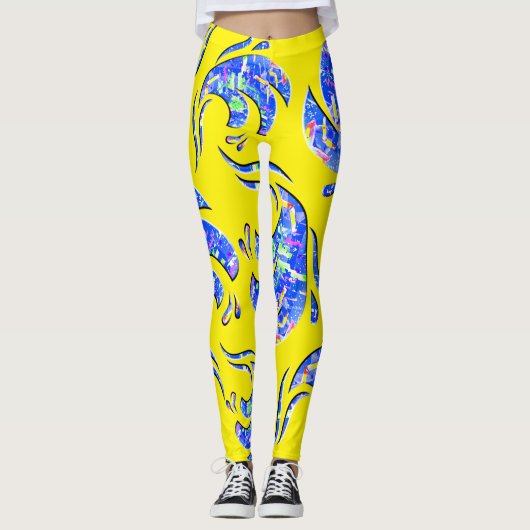 Viele abstrakte Kunstwellen Leggings (Voorkant)