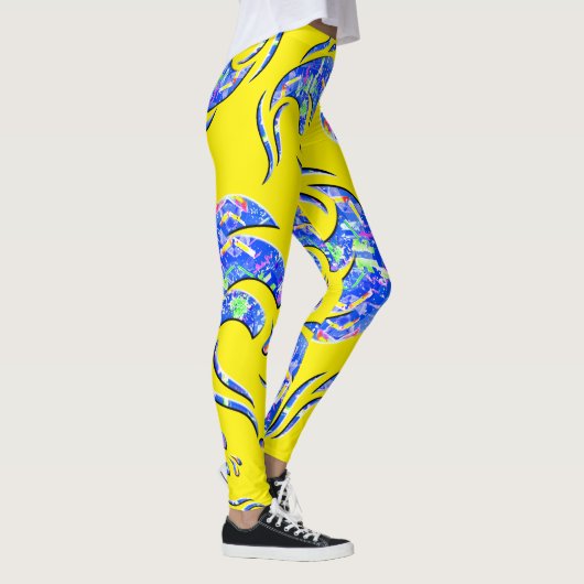 Viele abstrakte Kunstwellen Leggings (Rechts)
