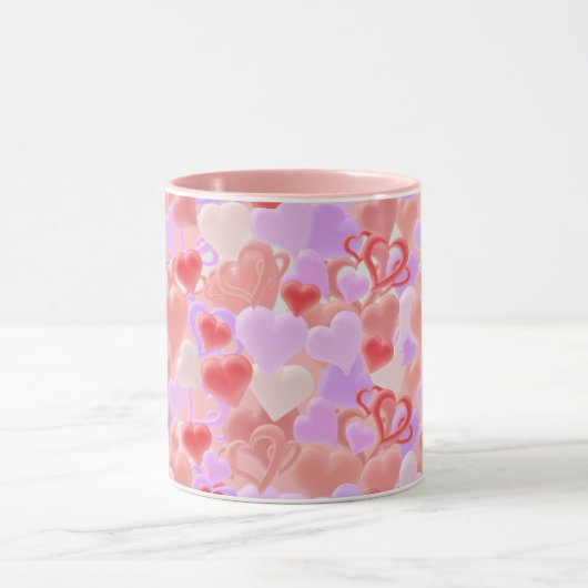 Viele Herzen in 3D-Optik - Mok (Midden)