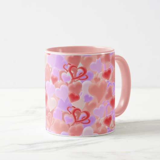Viele Herzen in 3D-Optik - Mok (Voorkant rechts)