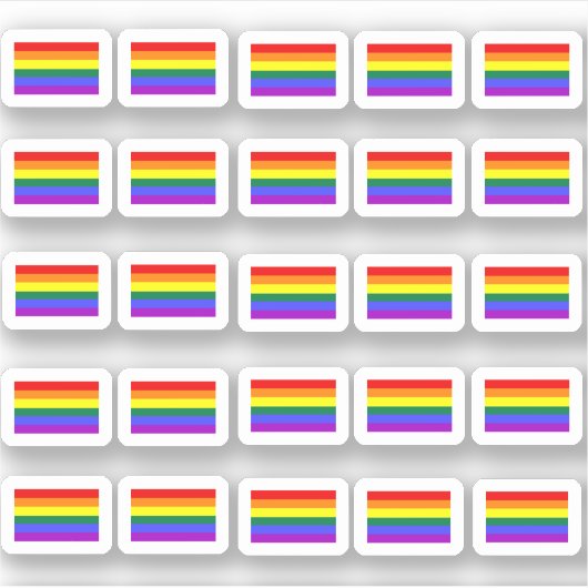 Viele kleine Regenbogen Flagge Sticker (Voorkant)