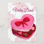 Vielen Dank,  Pralinen Herz  Kaart (Voorkant / Achterkant)