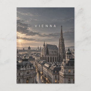 Viena Cinematic Monochroom Stads Kunst Briefkaart