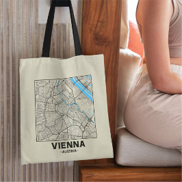 Vienna, Austria, City Map Tote Bag