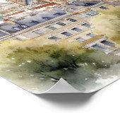 Vienna Austria Panorama View Watercolor Painting Poster (Hoek)