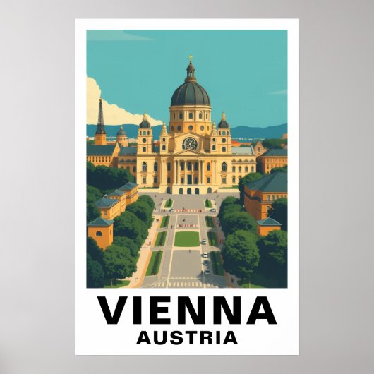 Vienna Austria Vintage Travel Baroque Art Print (Voorkant)