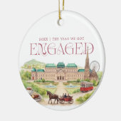 Vienna Austria Watercolor Engagement Photo Keramisch Ornament (Links)