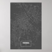Vienna, Austria (white on black) Poster (Voorkant)