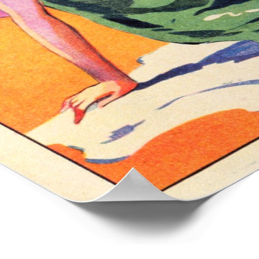 VIENNA AUSTRIA Zee Beach Bath Vakantie Old Travel Poster (Hoek)