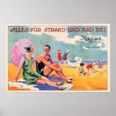 VIENNA AUSTRIA Zee Beach Bath Vakantie Old Travel Poster (Voorkant)