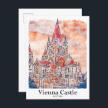 Vienna Castle Austria Travel Waterverf met de hand Briefkaart<br><div class="desc">Vienna Castle Austria Travel Waterverf Sketch Hand getekend Illustratie</div>