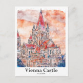 Vienna Castle Austria Travel Waterverf met de hand Briefkaart (Voorkant)