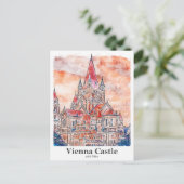 Vienna Castle Austria Travel Waterverf met de hand Briefkaart (Staand voorkant)