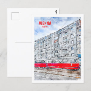 Vienna Oostenrijk Beroemde Reis Waterverf Briefkaart