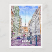 Vienna Oostenrijk Beroemde Reisplaats Waterverf Briefkaart (Voorkant)