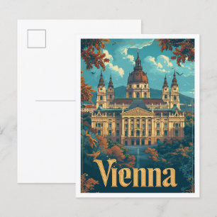 Vienna Oostenrijk  Kunst Reizen Illustratie Briefkaart