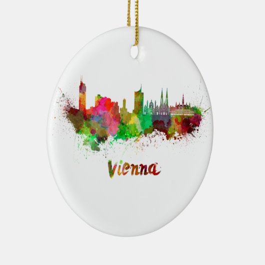 Vienna skyline in watercolor keramisch ornament (Rechts)