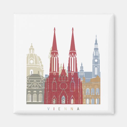 Vienna skyline poster magneet (Voorkant)